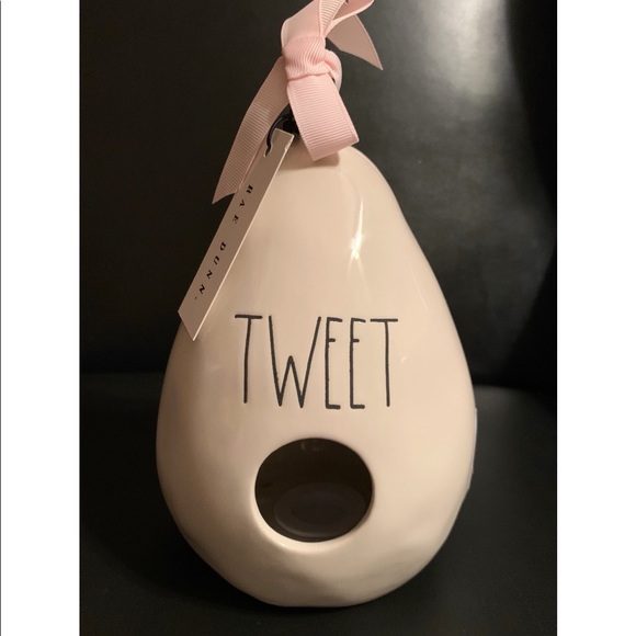 Rae Dunn Pear Shaped Decorative Birdhouse, “Tweet”